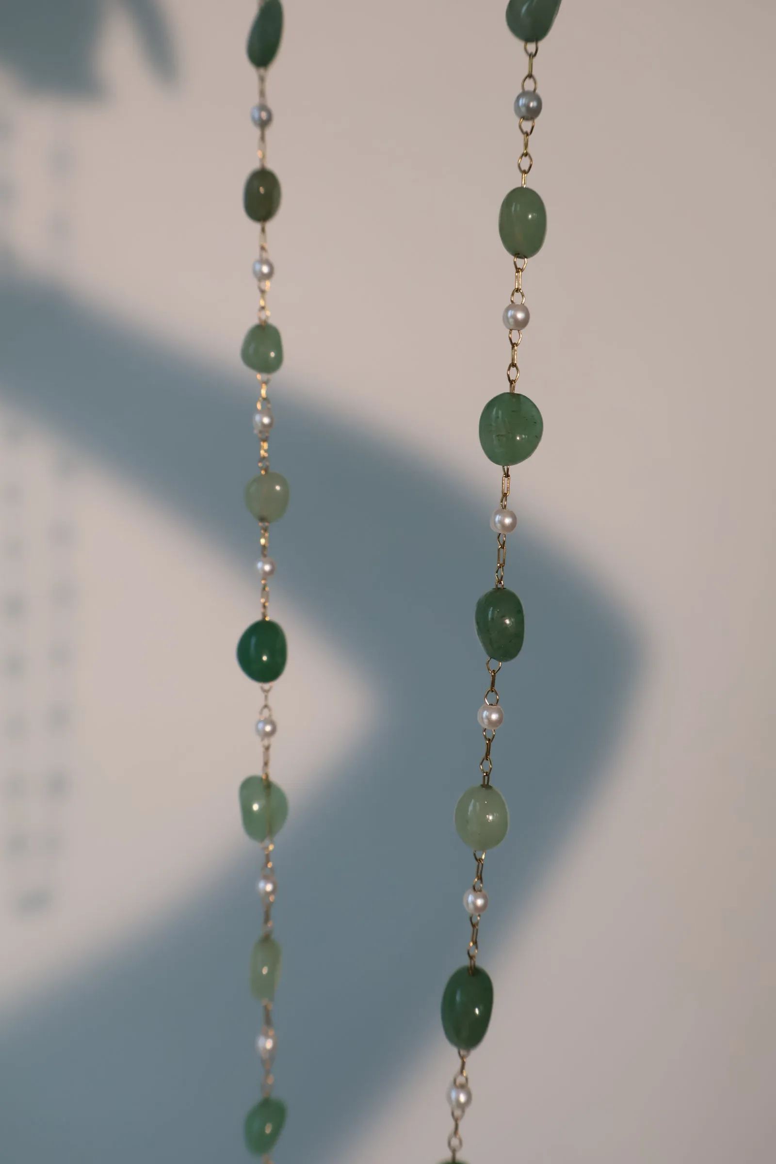 18K Gold Stainless Steel Natural Jade Waist Chain