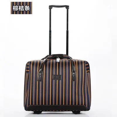 18"Luggage Bag,Oxford Cloth Password Box,Travel Boarding Package,Striped Suitcase,Waterproof And