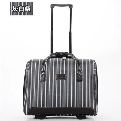 18"Luggage Bag,Oxford Cloth Password Box,Travel Boarding Package,Striped Suitcase,Waterproof And