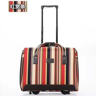 18"Luggage Bag,Oxford Cloth Password Box,Travel Boarding Package,Striped Suitcase,Waterproof And