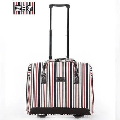 18"Luggage Bag,Oxford Cloth Password Box,Travel Boarding Package,Striped Suitcase,Waterproof And