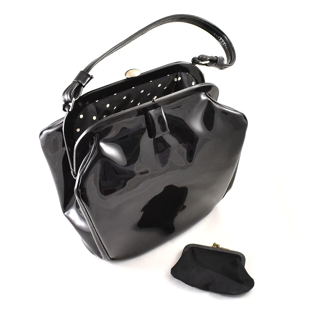 1950s Blk Small Coffin Handbag