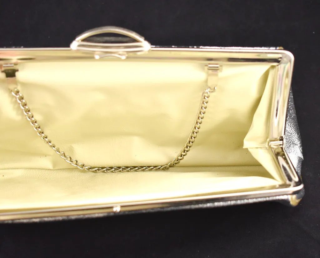 1950s Shiny Silver Vintage Handbag