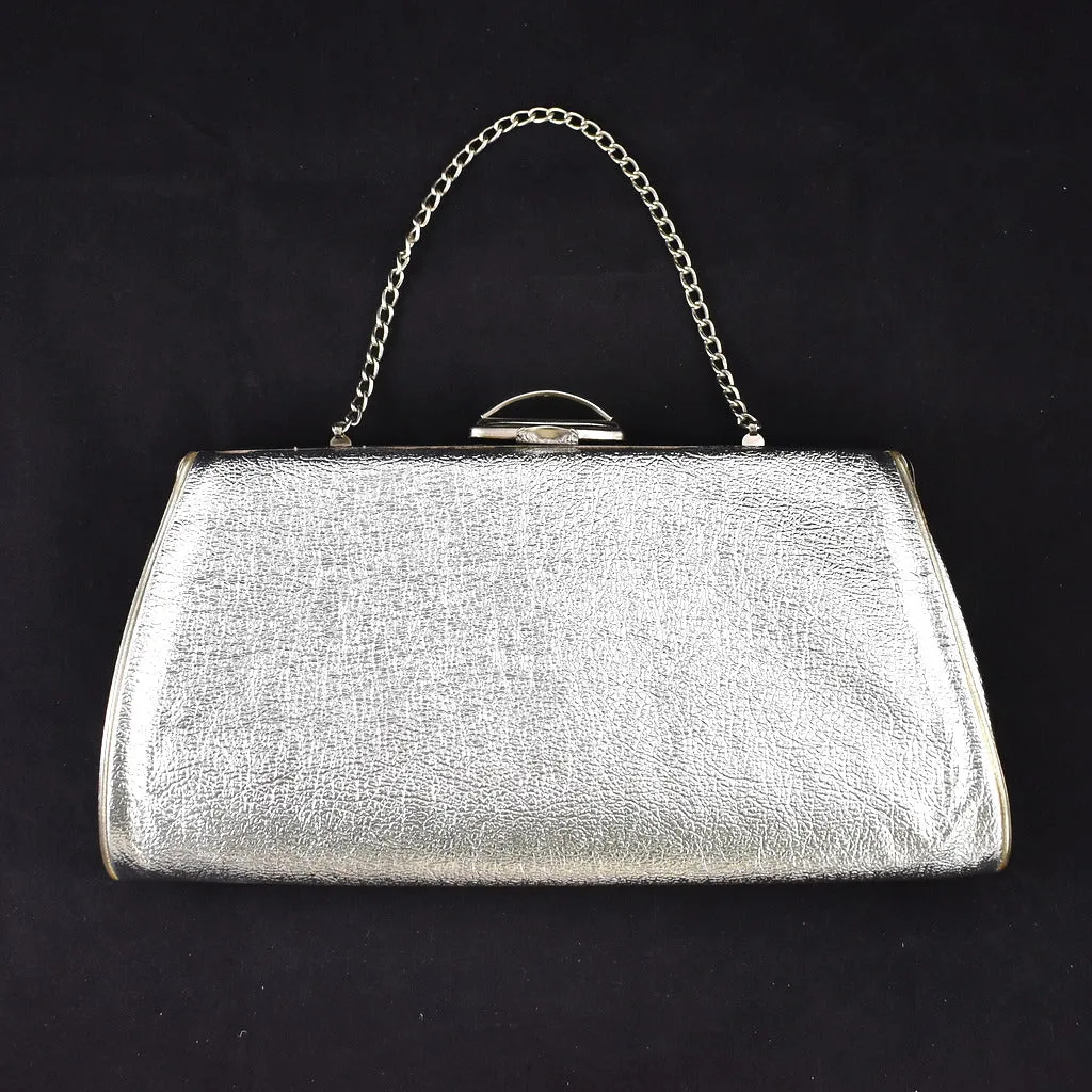 1950s Shiny Silver Vintage Handbag