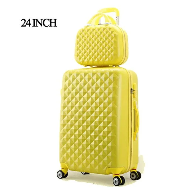 2 Pcs/Set Beautiful 14 Polegada Cosmetic Bag 20"24"28"Polegadas Girl Students Trolley Travel