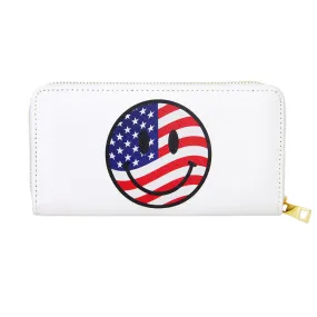 American USA Flag In Smiley Face Wallet