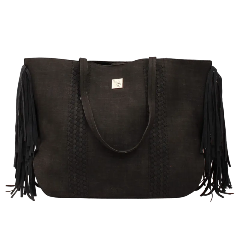 Angel Ranch Black Fringe Shoulder Handbag DHB1036B