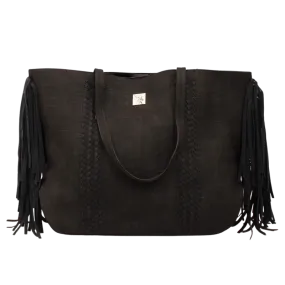 Angel Ranch Black Fringe Shoulder Handbag DHB1036B