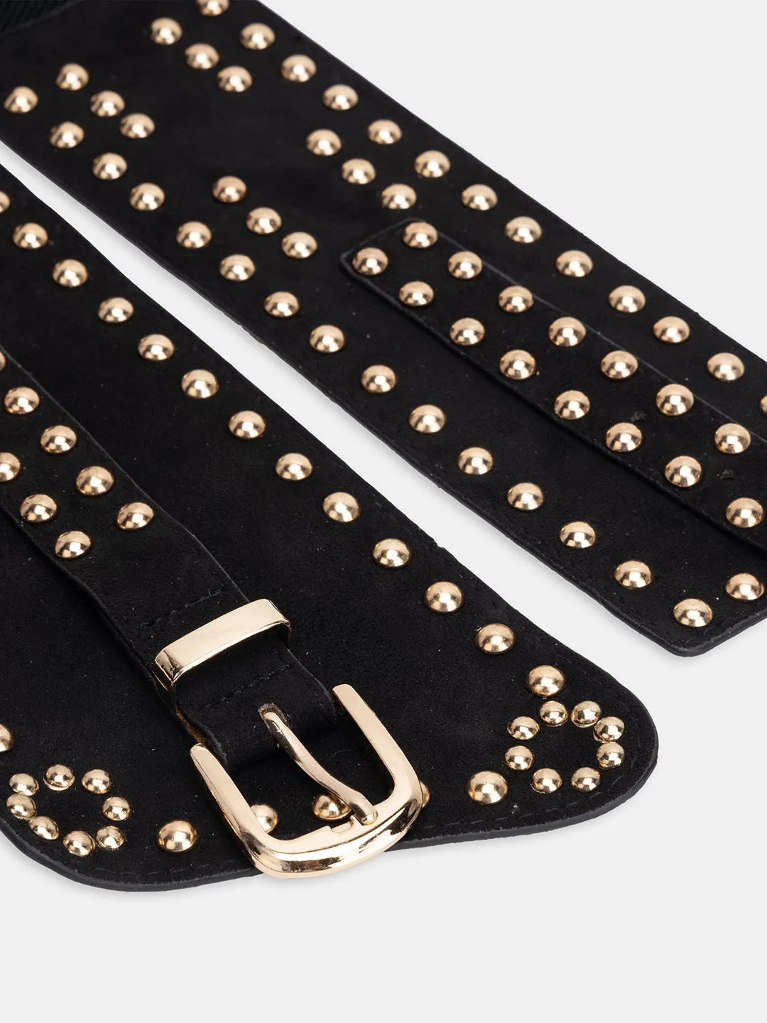 Antique Studded Design Women'S Elastic Waist Belt