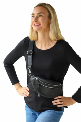 Archer House Cross Body Belt Bag - Black