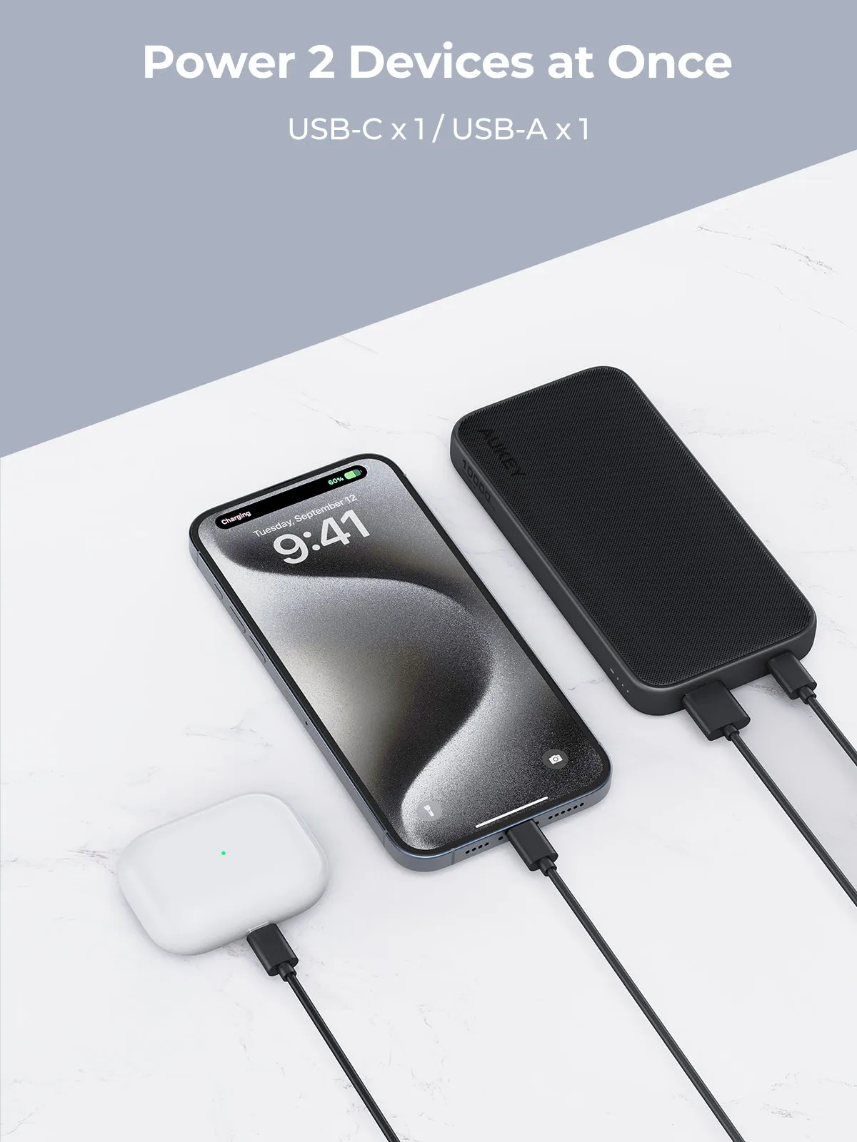 Aukey PB-Y46 Spark Go 10000mAh Fast Charging Power Bank