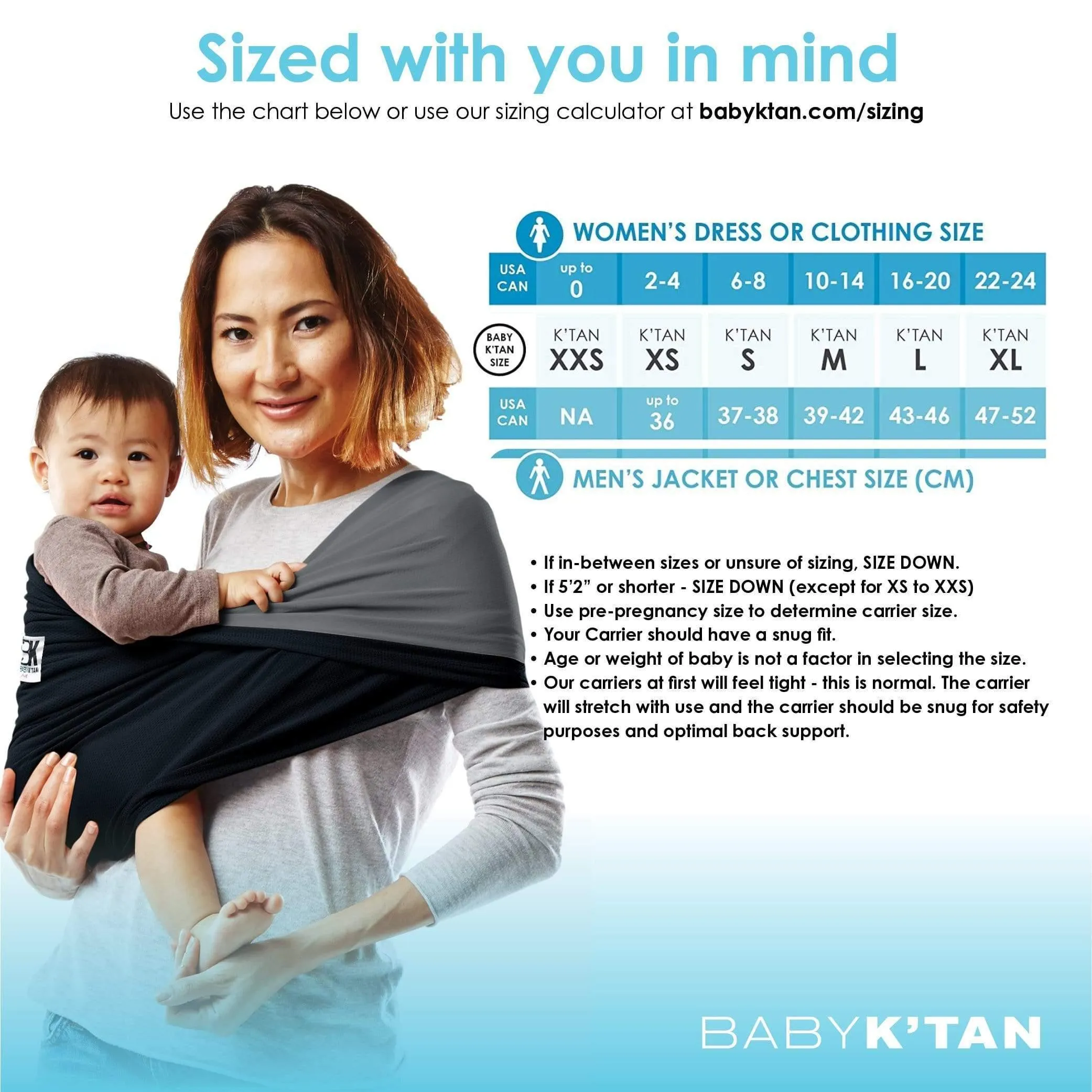 Baby K'tan Active Oasis - Heather Black & Grey