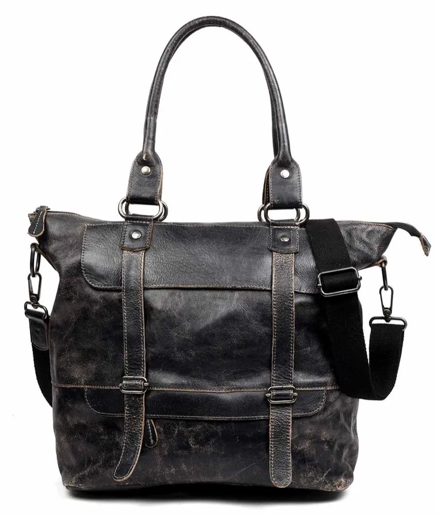 BedStu Big Fork Tote, Black Lux