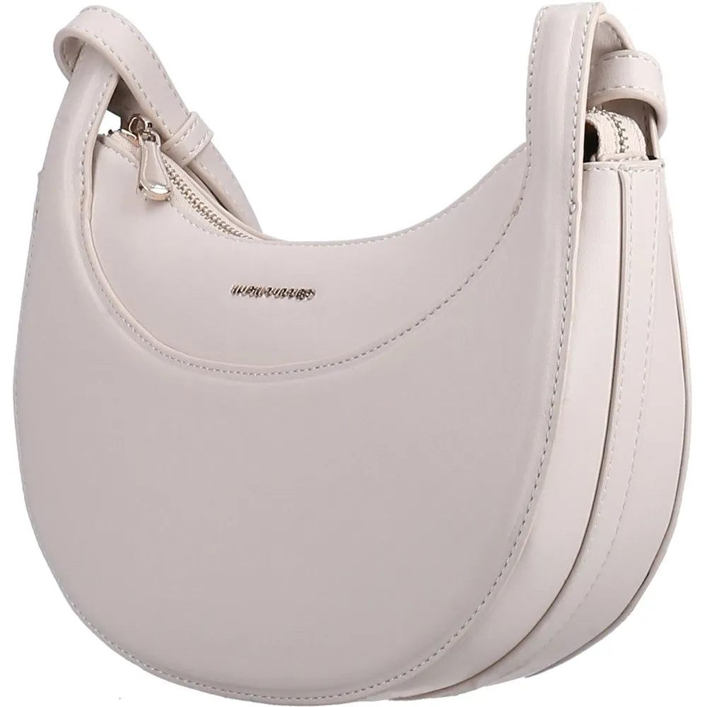 Beige Crescent Crossbody Bag