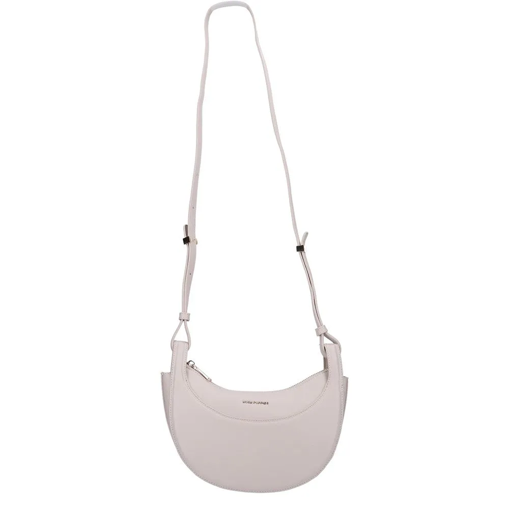 Beige Crescent Crossbody Bag