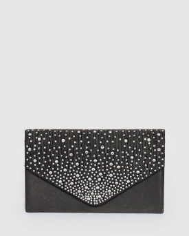 Black Lila Pleat Clutch Bag