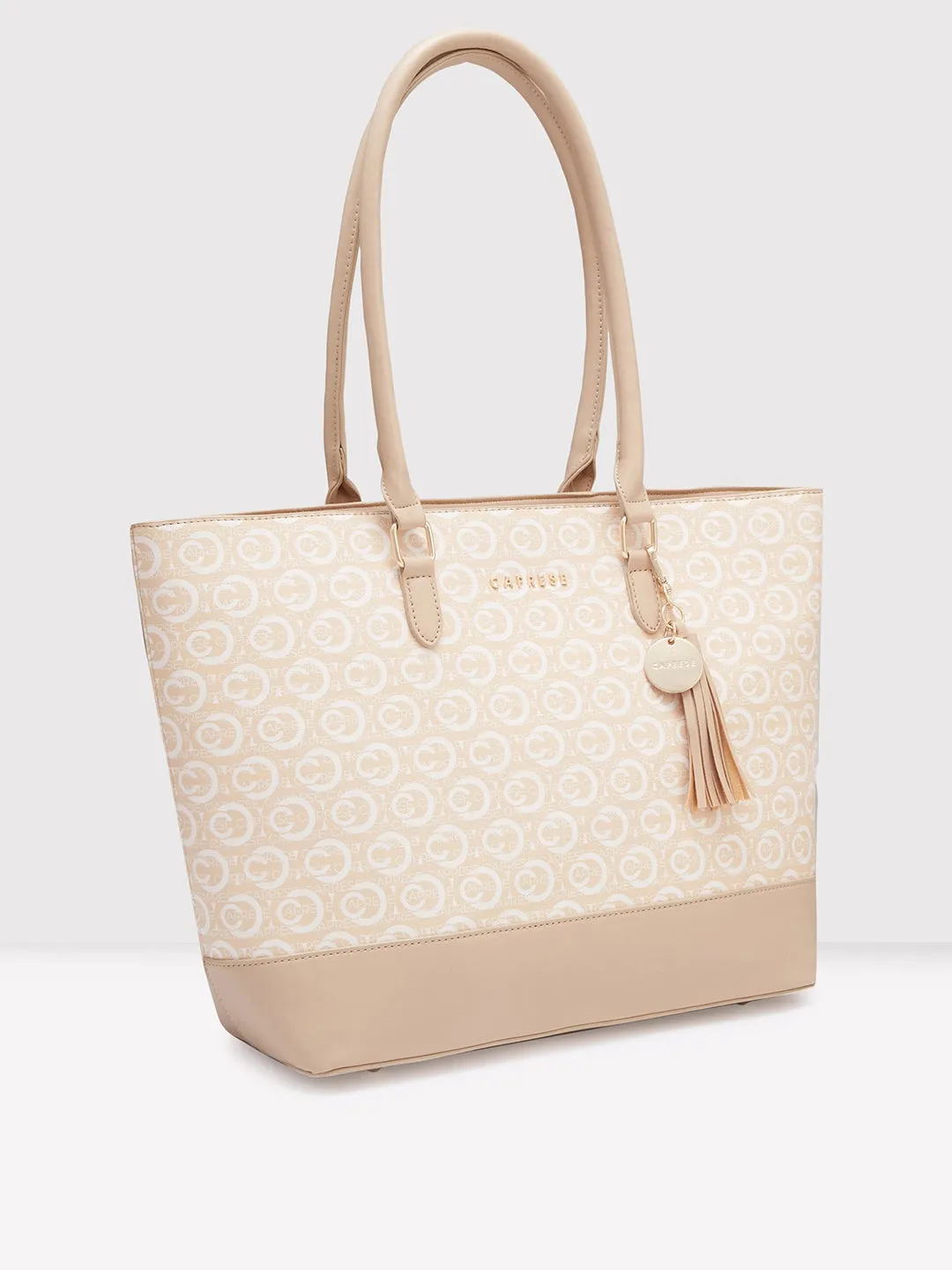 Caprese Cleo Laptop Tote Large Beige