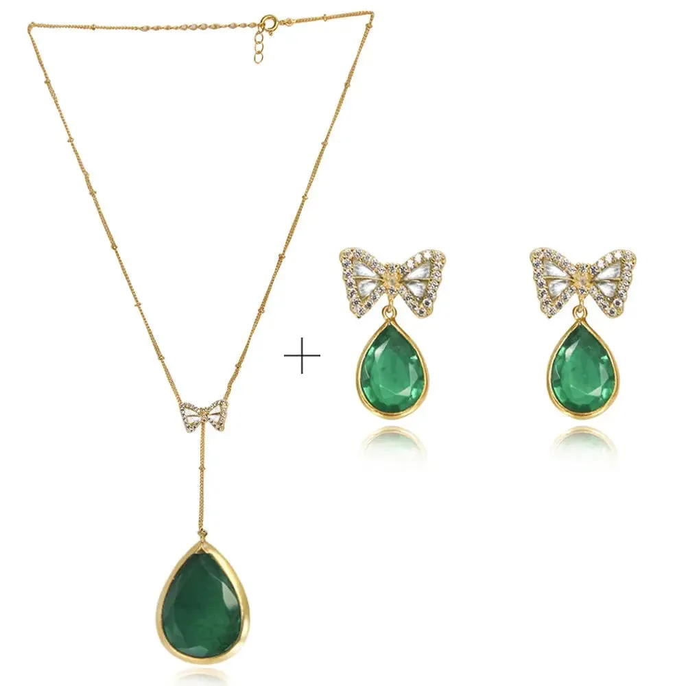 Celebration Green Onyx Silver Set