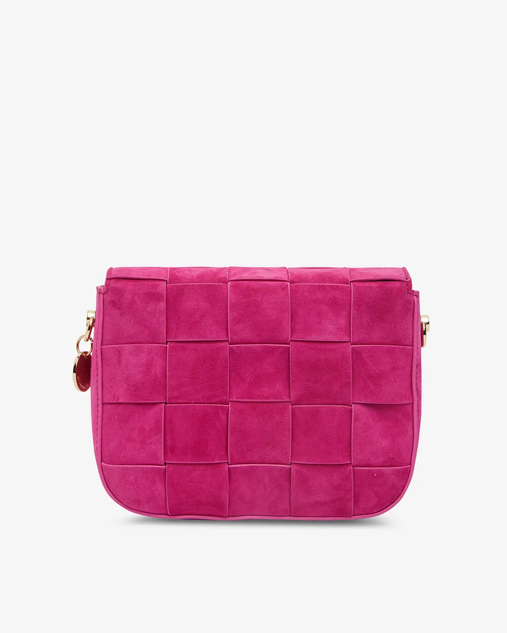 Clara Weave Crossbody - Hot Pink Suede