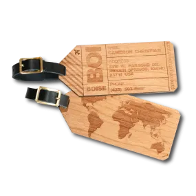 Customizable Wooden Luggage Tags (Pair) | Luggage Tag Traveler