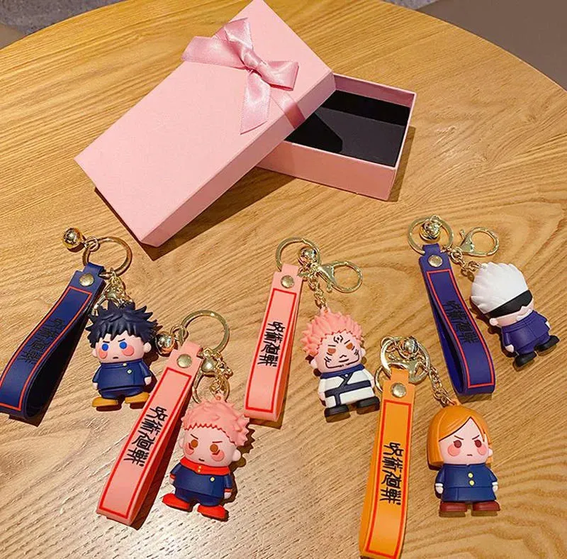 Cute 3D JJK GOJO AND SAKUNA Keychains set of 2| Hook & Hand Strap |