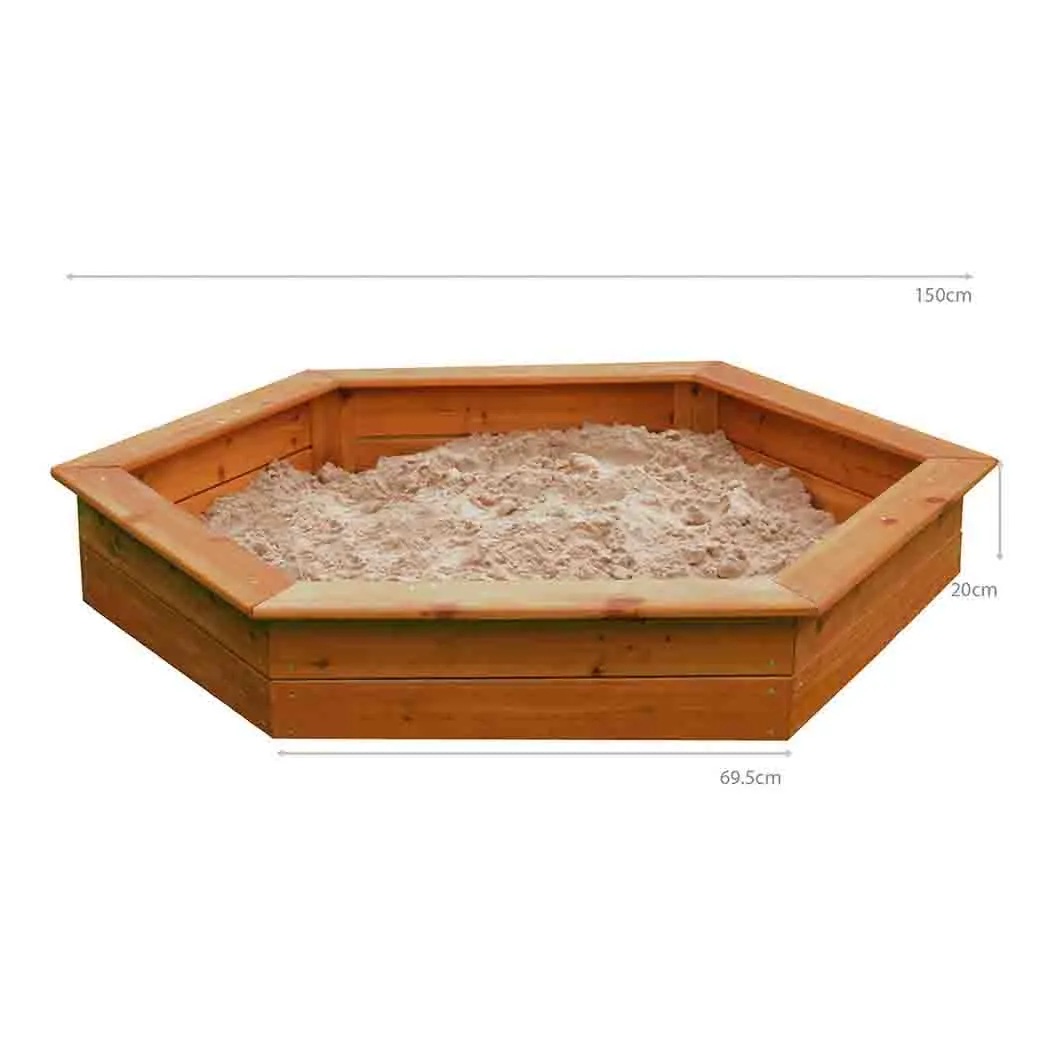 Hexagonal Wooden Sandpit for ALL Ages - 1.5m