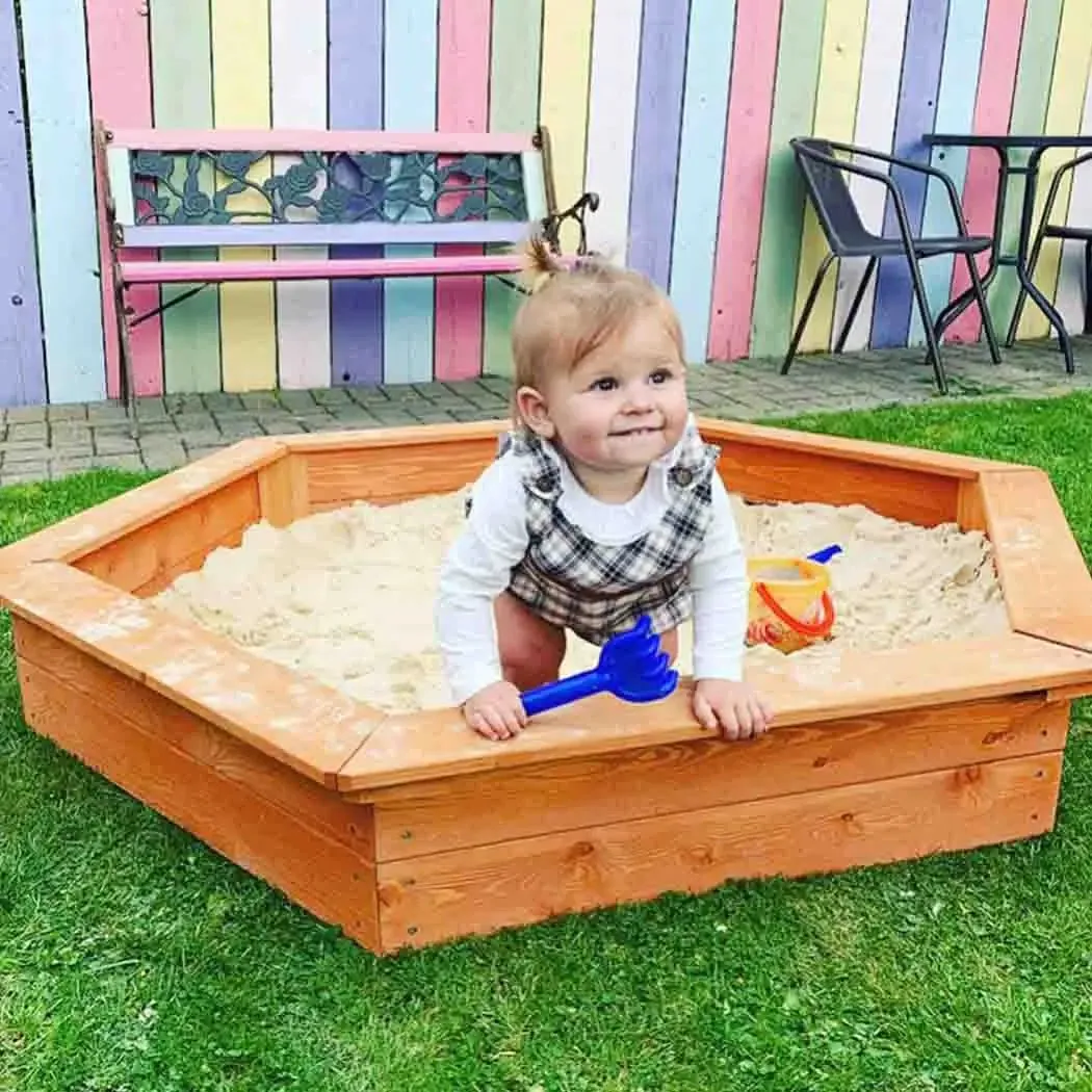 Hexagonal Wooden Sandpit for ALL Ages - 1.5m