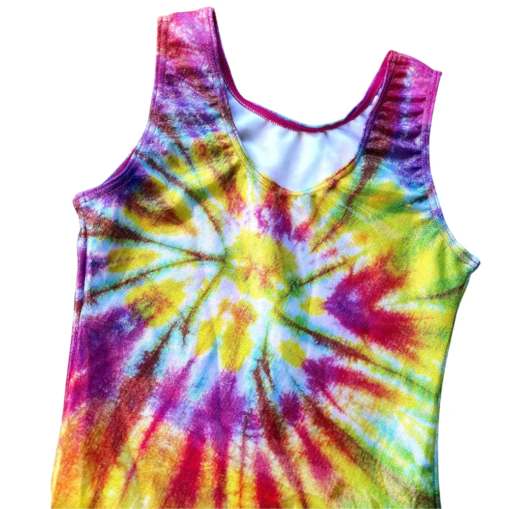 Holographic Tie Dye Burst Gymnastics Leotard