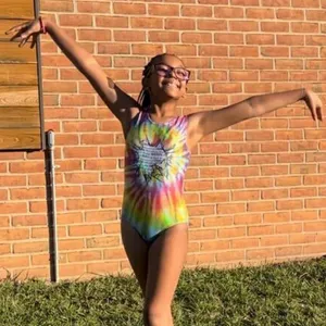 Holographic Tie Dye Burst Gymnastics Leotard