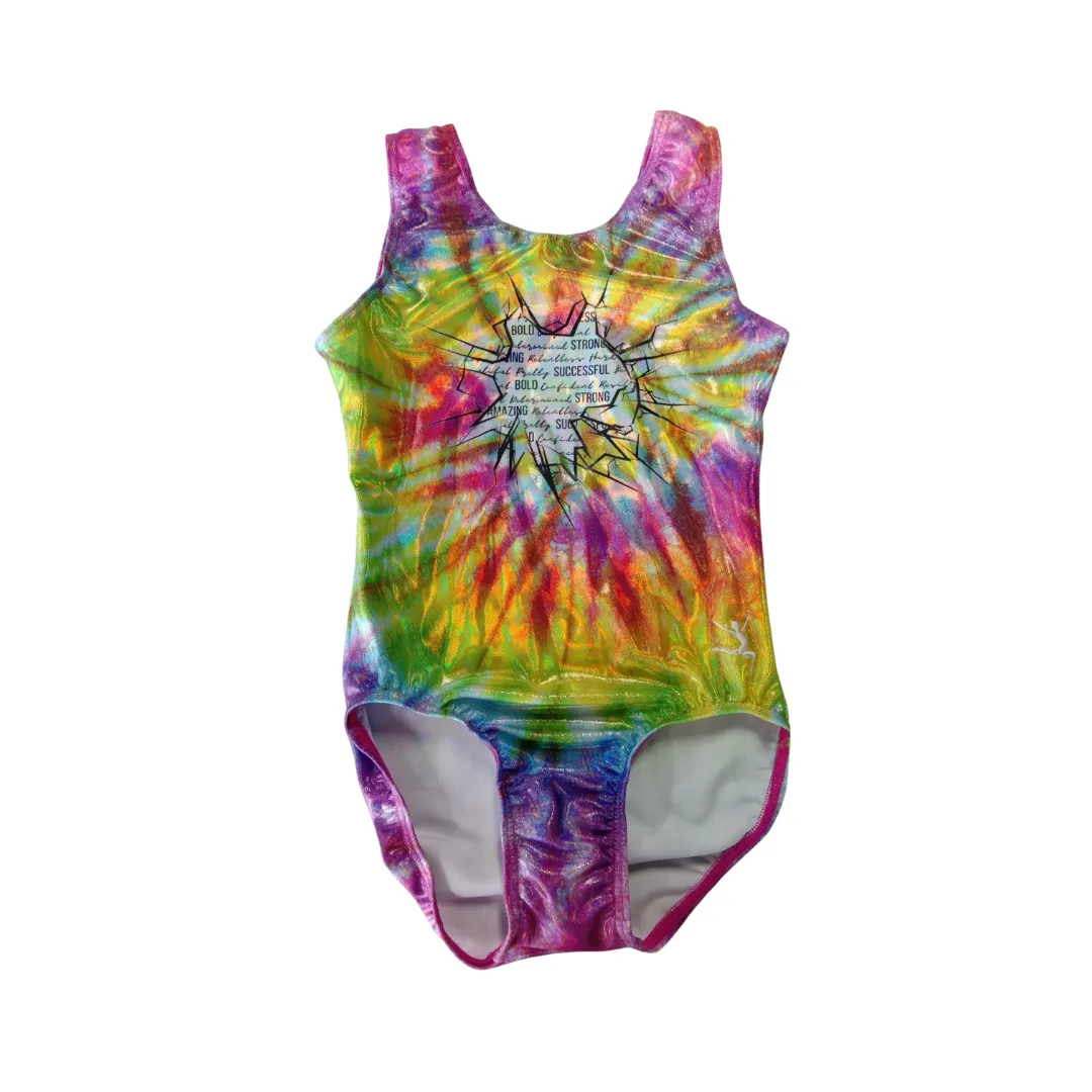 Holographic Tie Dye Burst Gymnastics Leotard