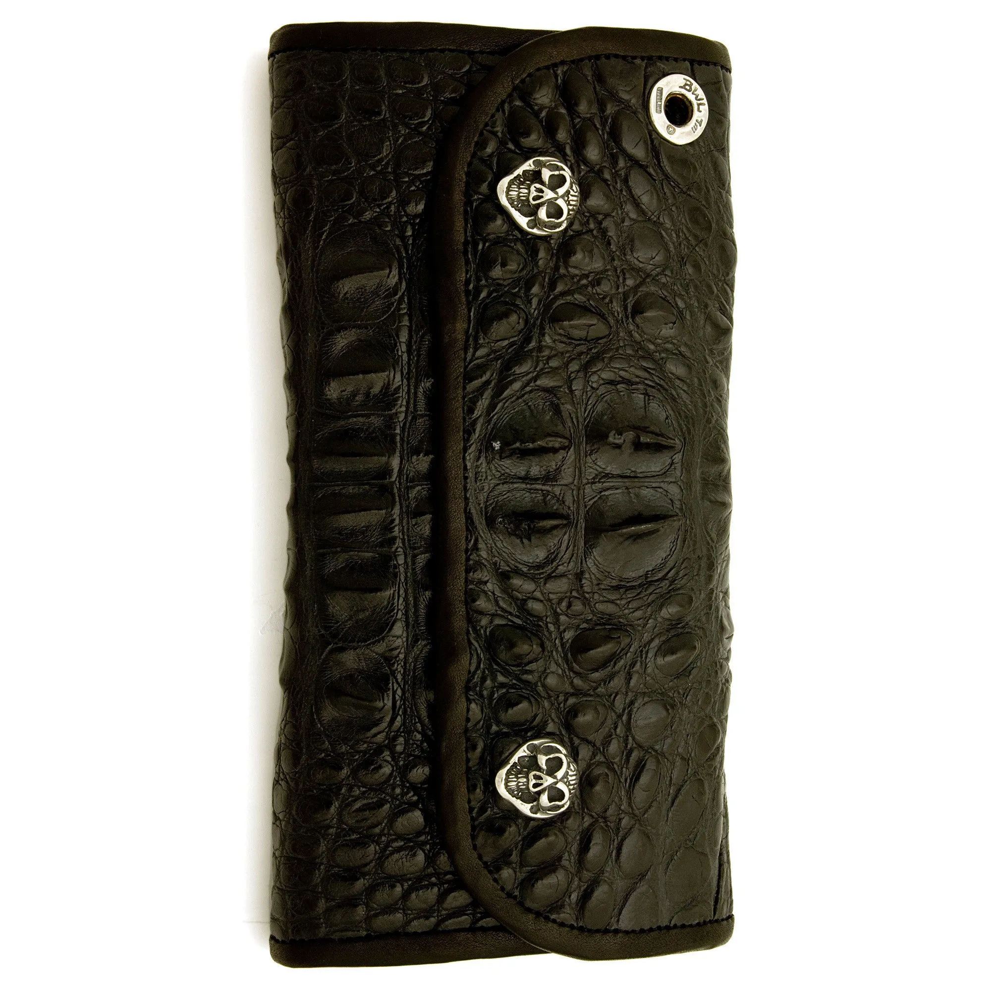 Hybrid Wallet for Large Currency in Hornback Alligator Leather