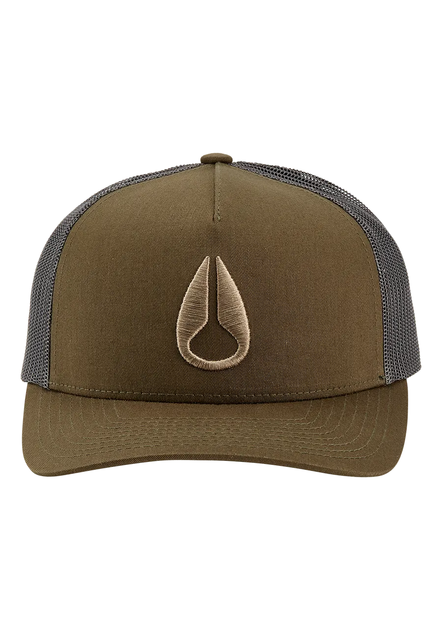 Iconed Trucker Hat - Dark Olive