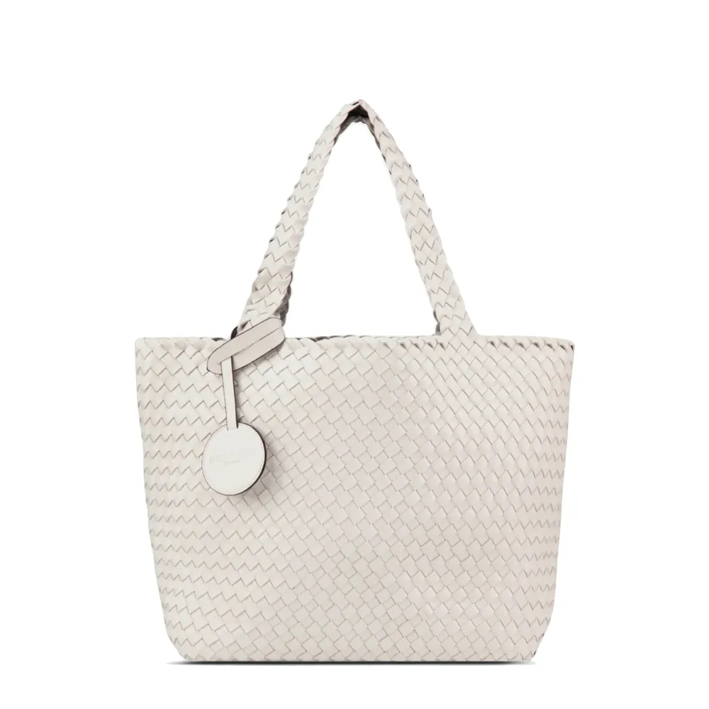 Ilse Jacobsen Women's Bag 08 Reversible Woven Tote in Egg White/Silver