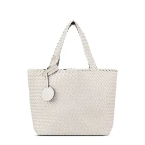 Ilse Jacobsen Women's Bag 08 Reversible Woven Tote in Egg White/Silver