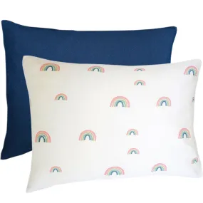 Imperfect Ecolino® Pillowcase, 100% Organic Cotton, 2 Pack, Navy Blue   Rainbow