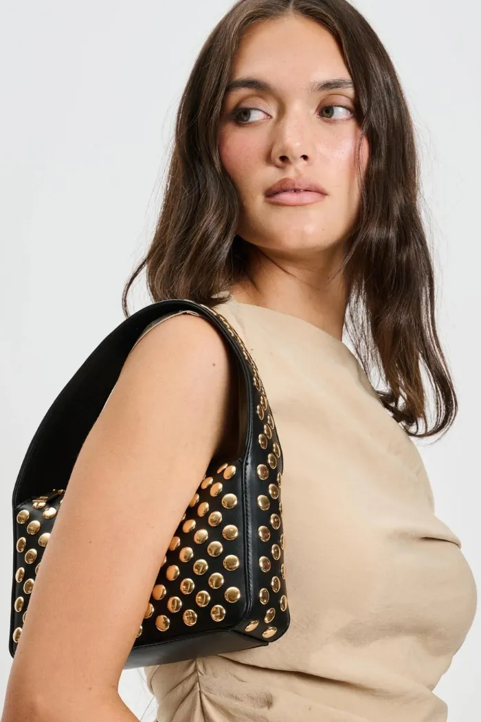 Isabel Studded Crossbody - Black