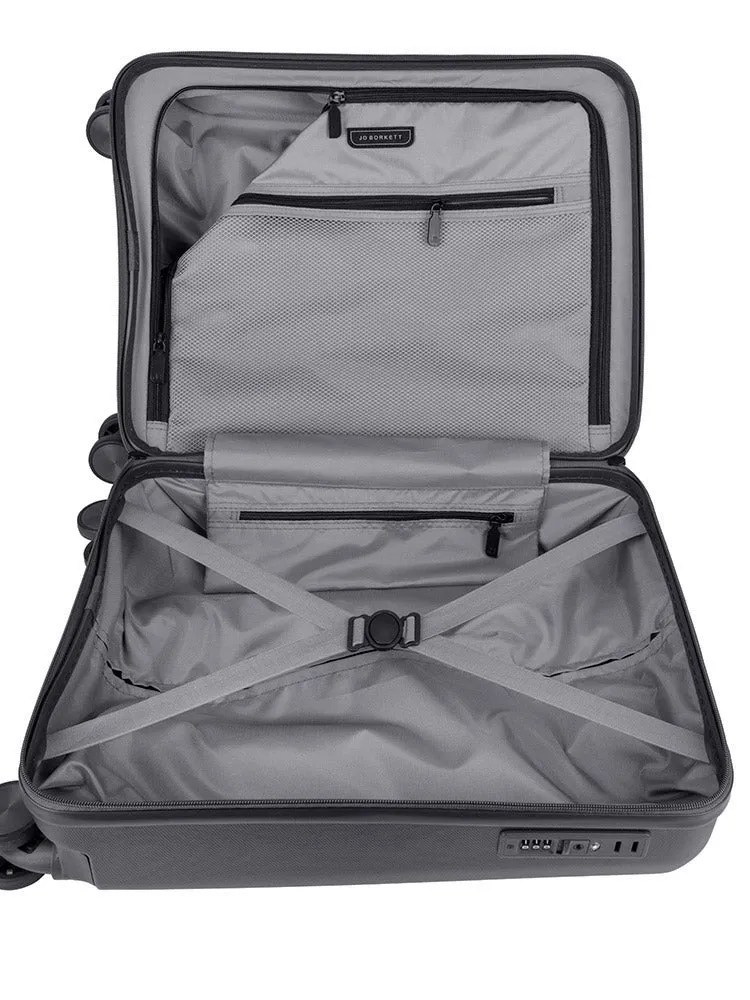 Jo Borkett Gatsby 4-Wheel Trolley Carry-On | Charcoal