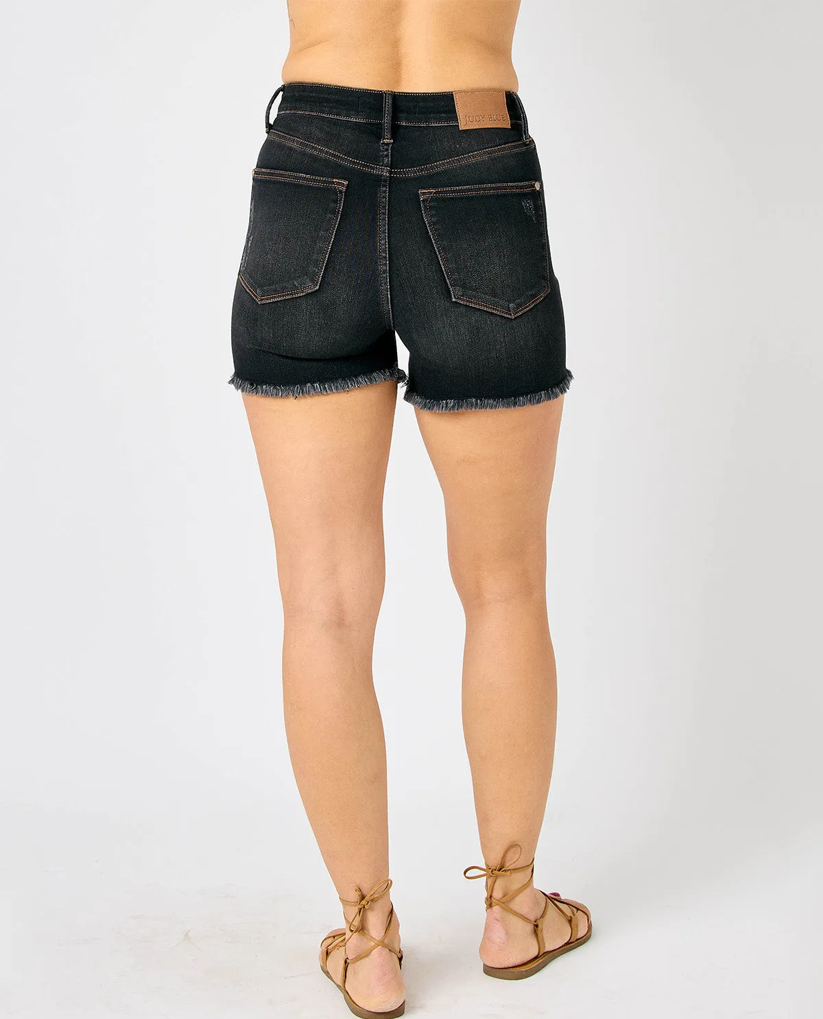 Judy Blue High Waist Tummy Control Fray Hem Shorts