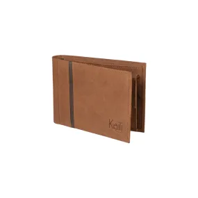 Kaili Mood Heritage Leather Bifold Wallet Brown