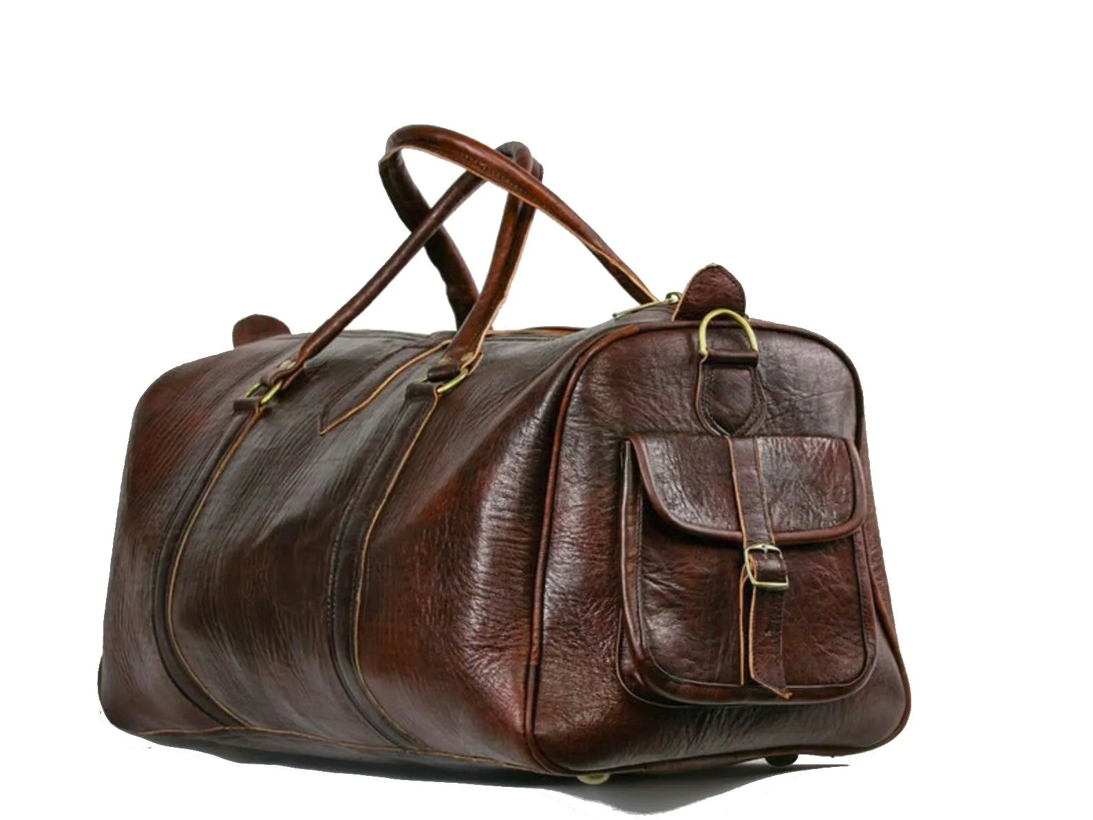 Leather Duffle Bag - Voyageur - Brown