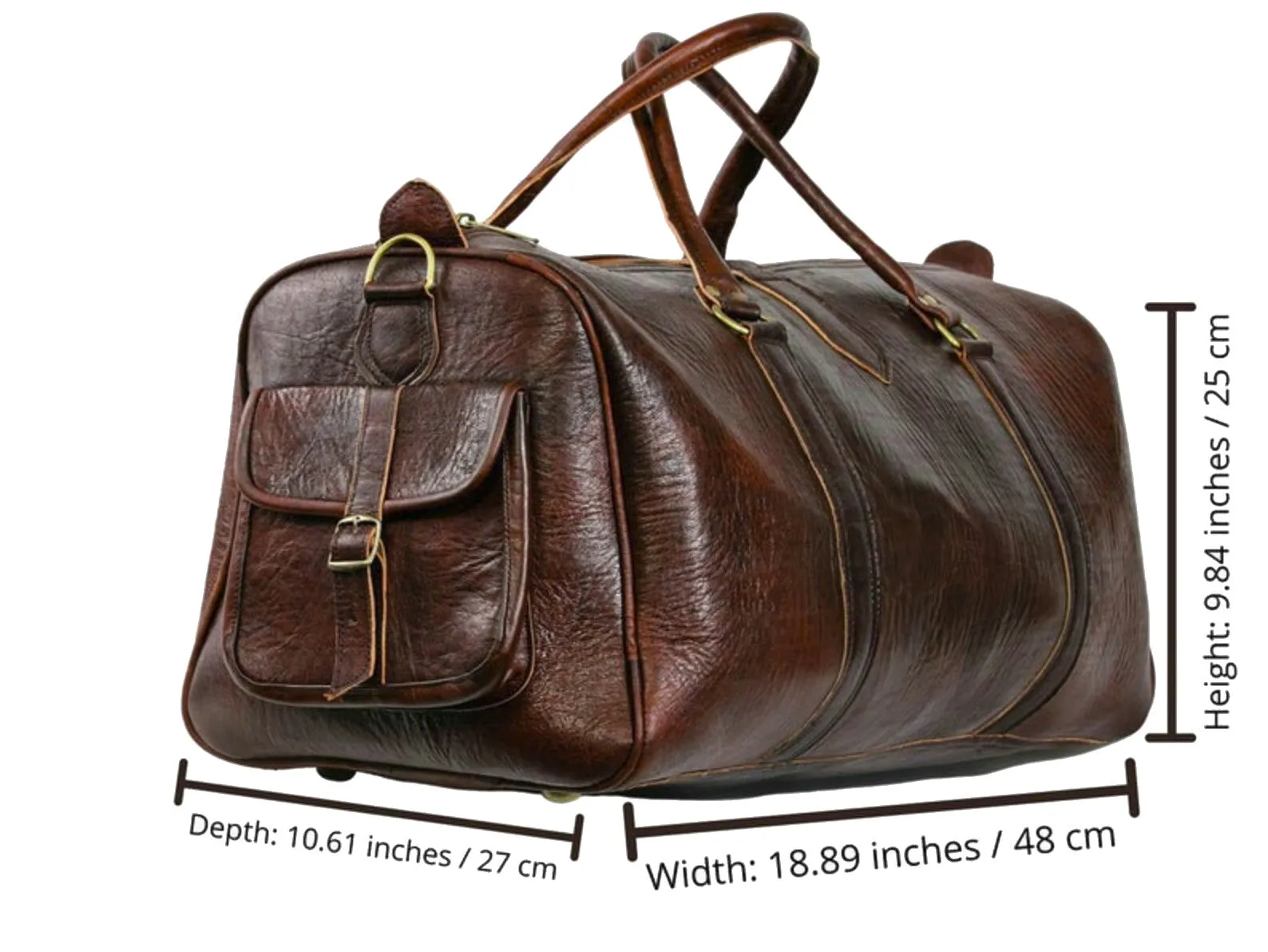 Leather Duffle Bag - Voyageur - Brown