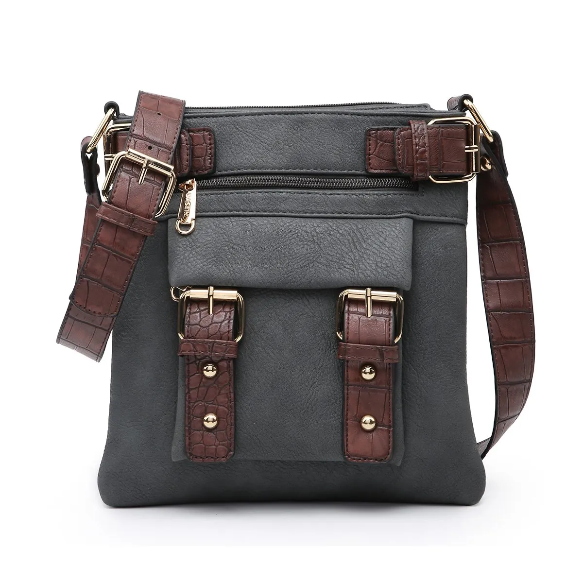 Leather Messenger Crossbody Bag