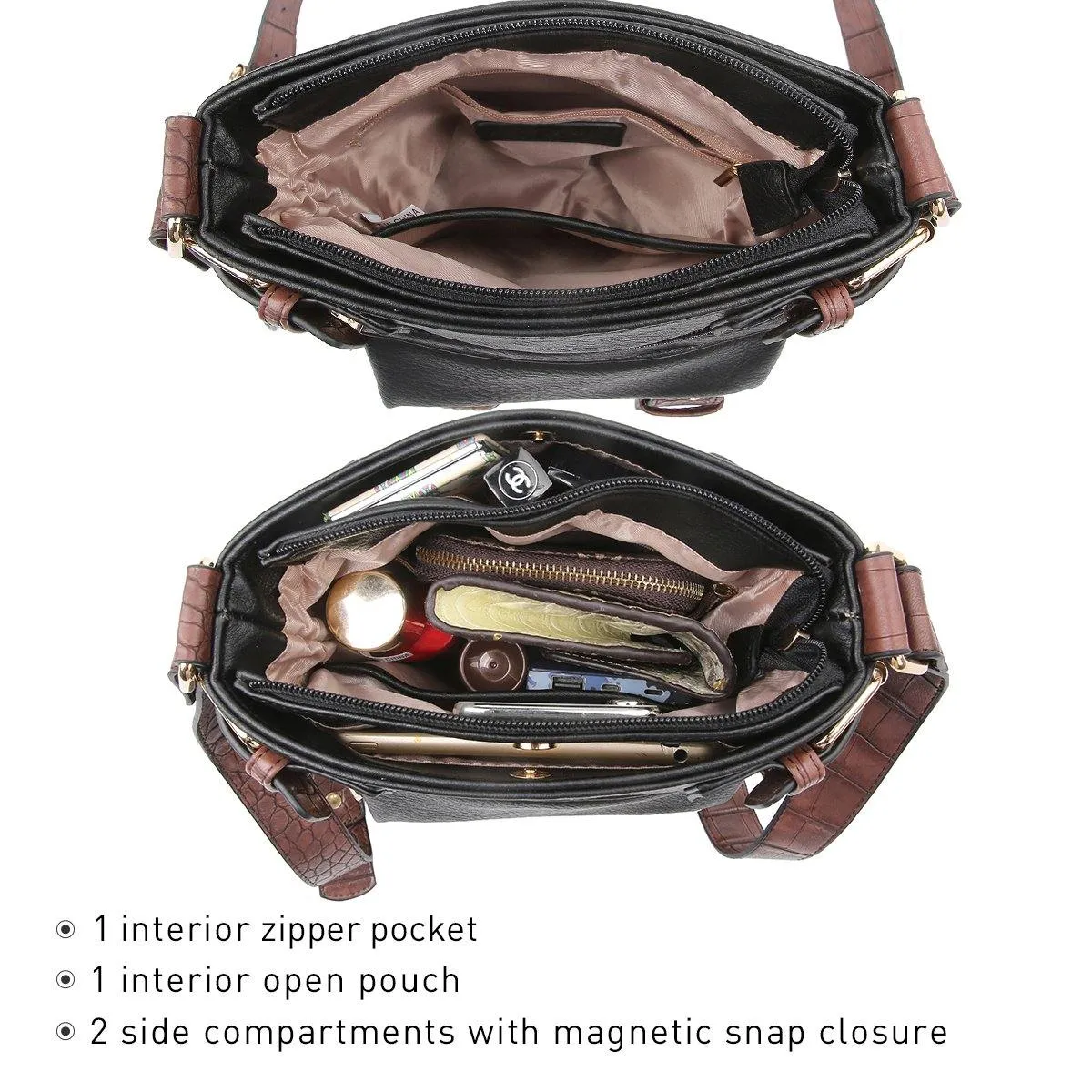 Leather Messenger Crossbody Bag