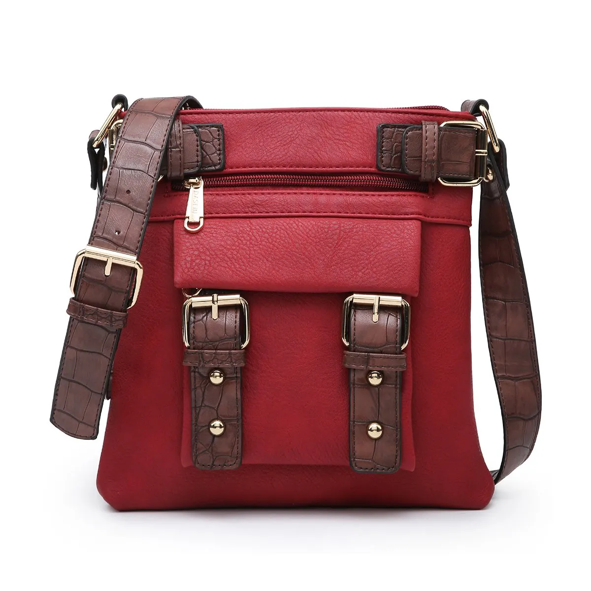 Leather Messenger Crossbody Bag