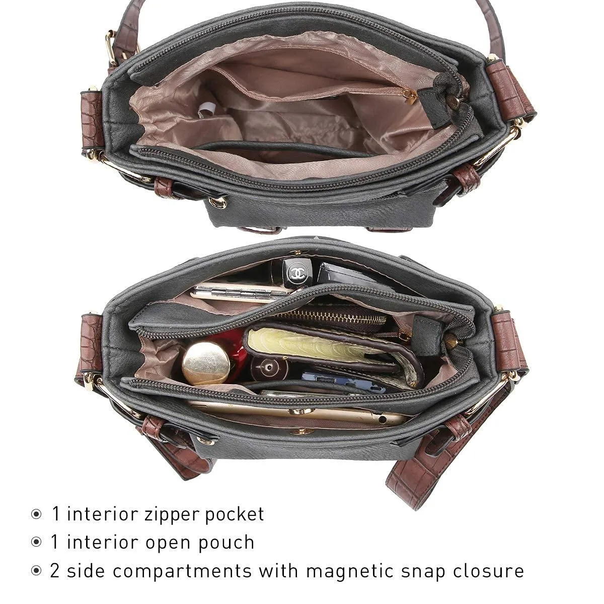 Leather Messenger Crossbody Bag