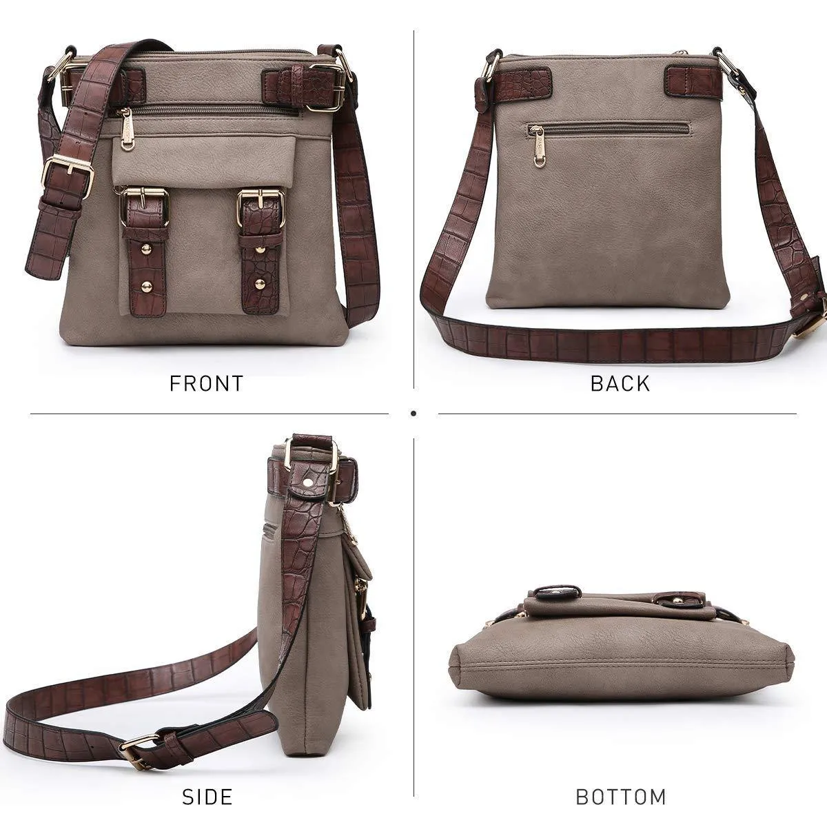 Leather Messenger Crossbody Bag