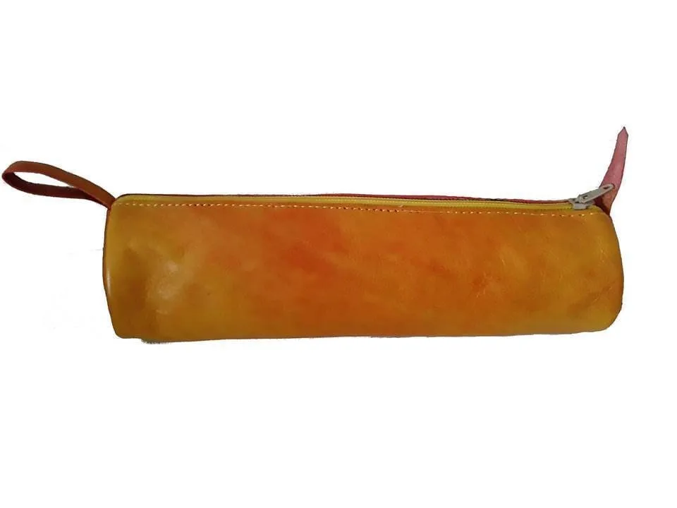 Leather Pencil Case / Makeup Bag - Marrakesh - Simple