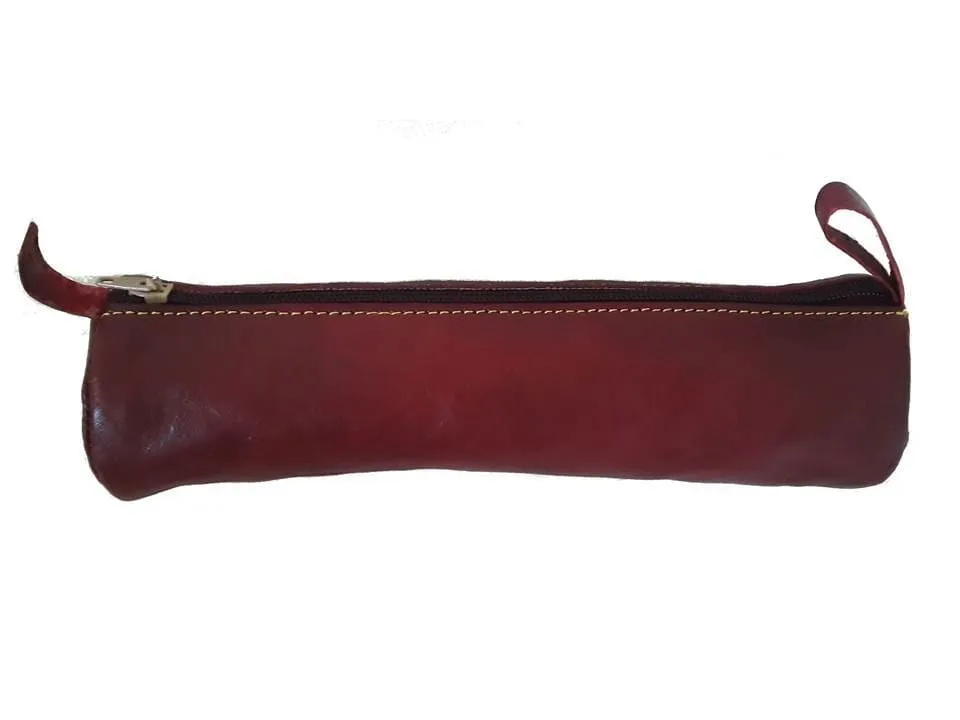 Leather Pencil Case / Makeup Bag - Marrakesh - Simple