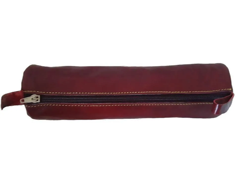 Leather Pencil Case / Makeup Bag - Marrakesh - Simple