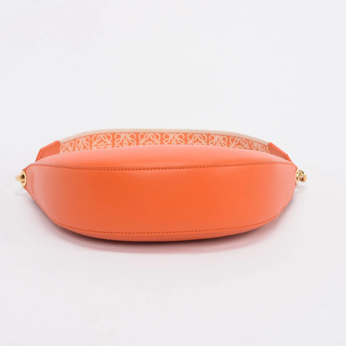 Loewe Orange Satin Calfskin Small Luna Bag   Strap